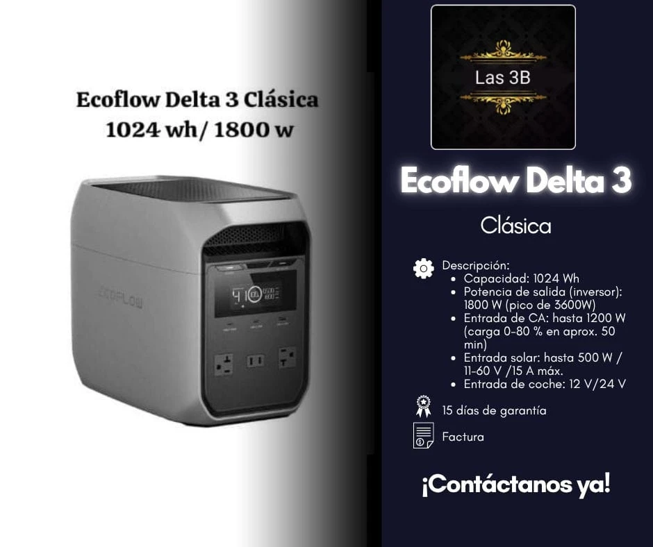 Ecoflow DELTA 3 CLASICA's foto | Tienda Online Las 3B |  BizneCubano